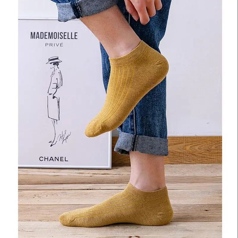 5 pairs of women's short socks Comfortable Stripe Cotton Sock Women Slippers Stealth Ankle Socks men in Five Color High Quality