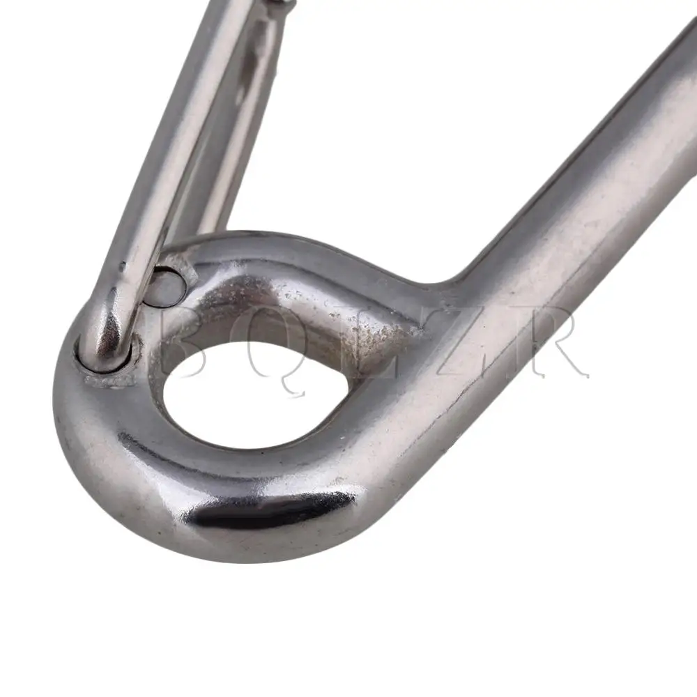 

BQLZR 50xStainless Steel Simple Spring Snap Hook Outdoor Sport Accessory Silver 304