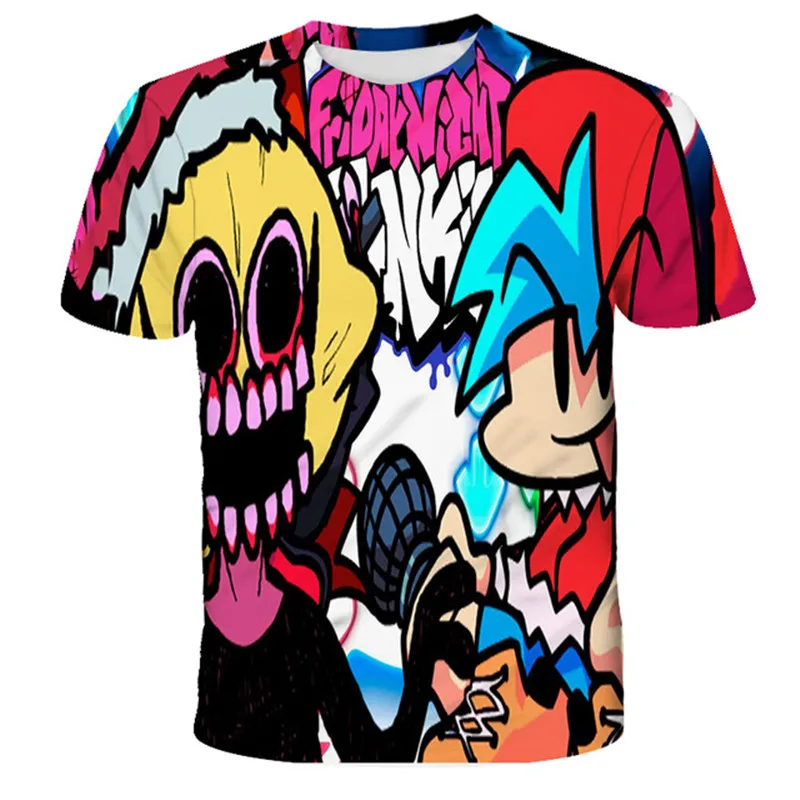 

Kids Tshirt Friday Night Funkin Tshirts 3D O-Neck Summer Short Sleeve Harajuku Streetwear Children Video Game Fashion Clothes