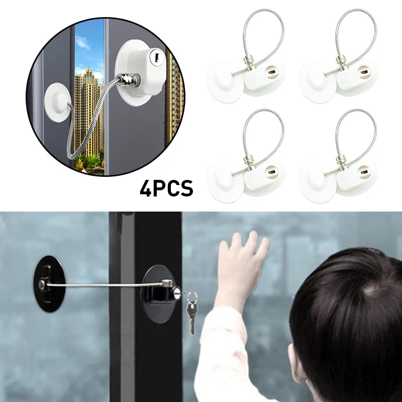 

4/1 Pcs Baby Safety Locks Plastic Child Window Restrictor Infant Security Lock Safety Kids Prevent Children Falling Window Locks