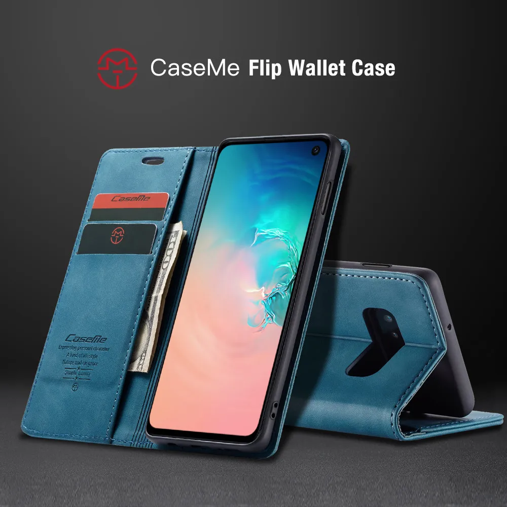 Чехол CaseMe для Samsung Galaxy S10 S10E S8 S9 Plus роскошный кожаный чехол с откидной крышкой