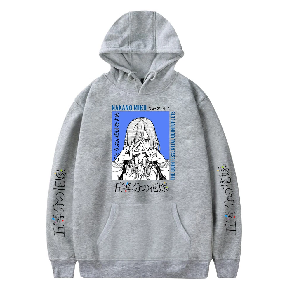 

Hot Black Hooded Comic The Quintessential Quintuplets Hoodies Men Sweatshirts Women Autumn Hip Hop Hoodie Boys Girls Pullovers