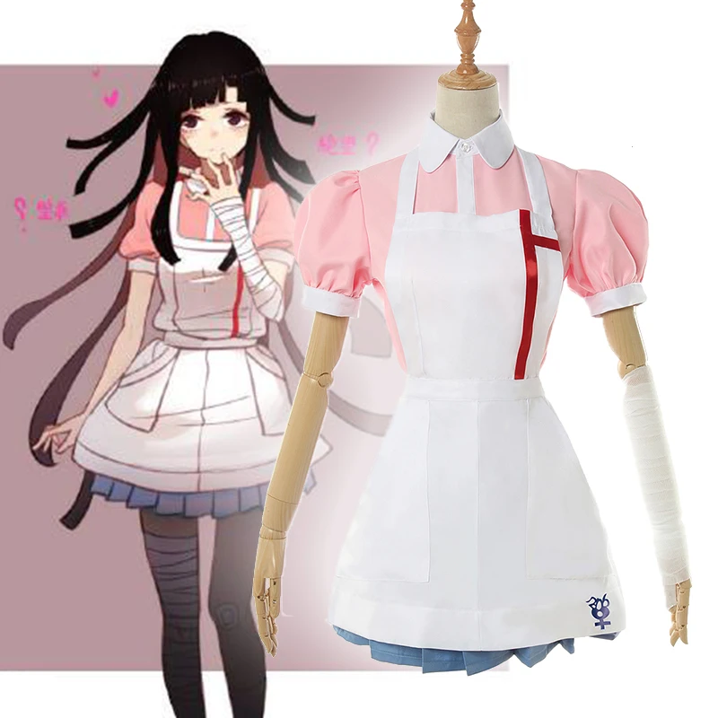 

Anime Comic Danganronpa 2 Goodbye Despair Cosplay Costumes Mikan Tsumiki Cosplay Costume Pink Dresses Uniforms Clothes maid
