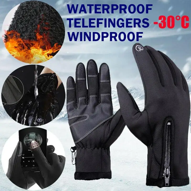 

Winter warm men women sports bike riding full finger motorcycle gloves soft touch gloves velvet screen supplies ski waterpr T0V9