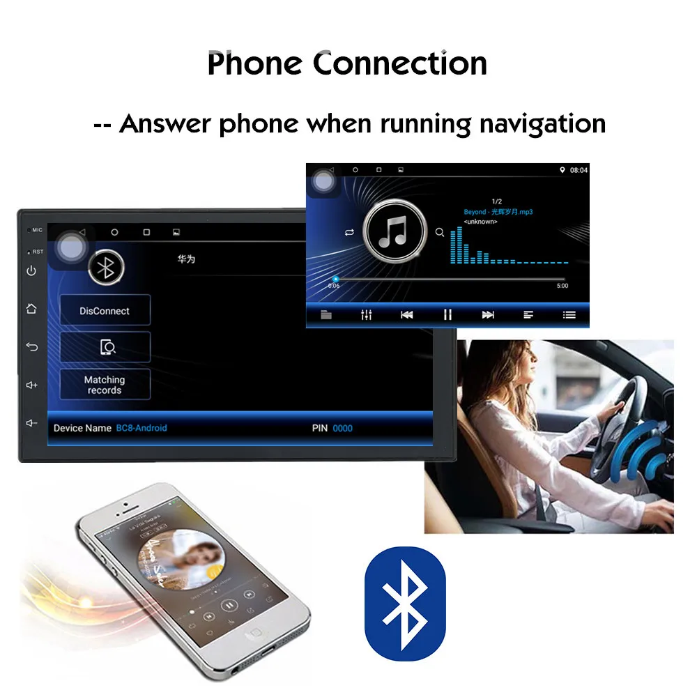 Android Авто Радио 2 Din стерео 7 дюймов din Автомобильный GPS навигатор головное