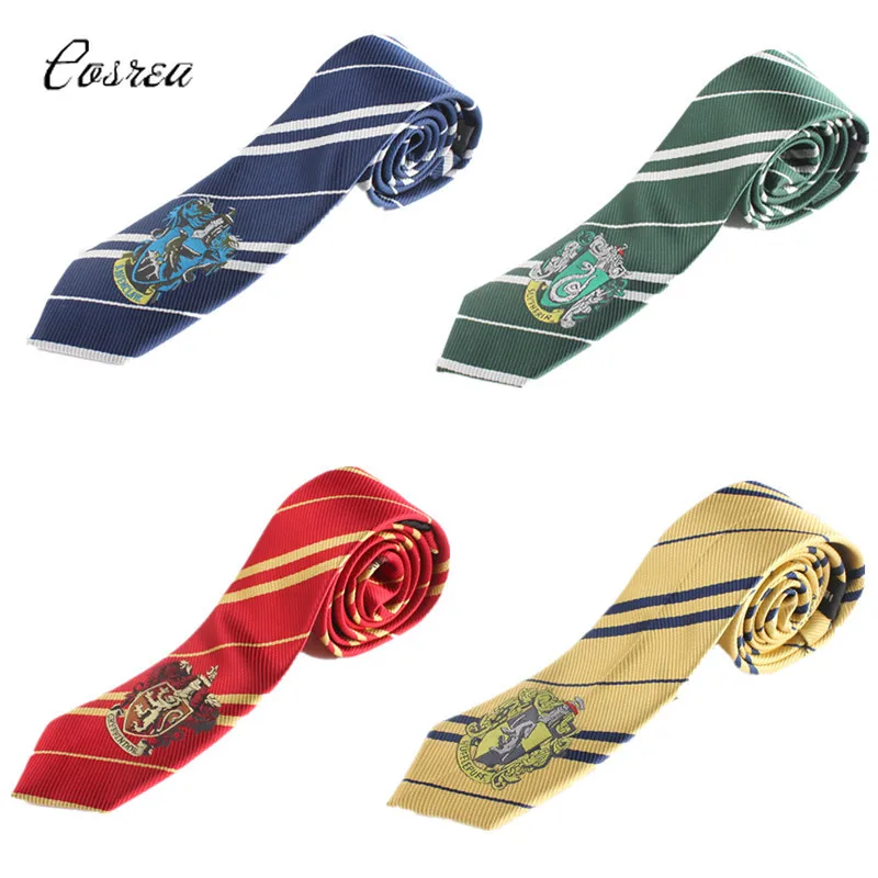 6 галстуков каждого цвета Хогвартс галстук Слизерин Hufflepuff Ravenclaw Хэллоуин сценический волшебный Косплей