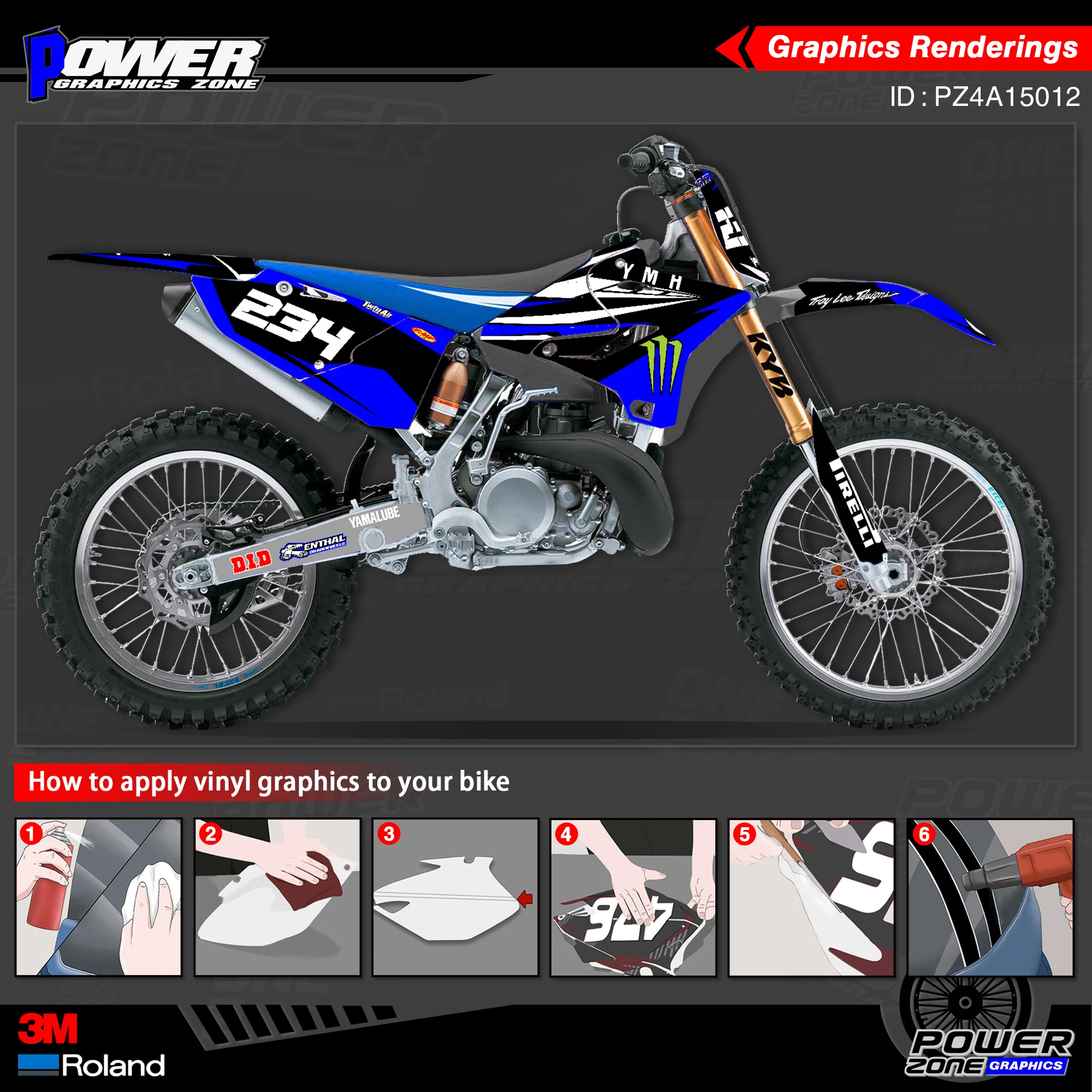 Фотографические фоны PowerZone Custom Team наклейки 3M Набор наклеек для YAMAHA 2015 2016 2017 2018