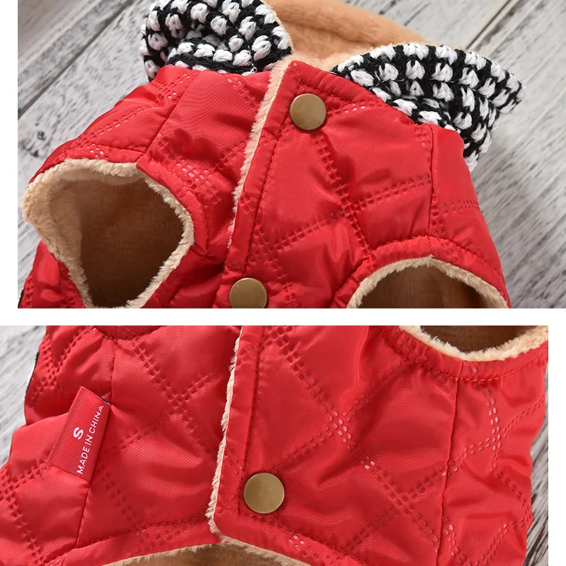 Одежда для собак на осень и зиму одежда домашних животных с шапкой пальто синего