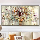Абстрактная винтажная картина Густава Климта с деревом жизни на холсте Масляные картины и плакаты, известные современные фрески для украшения гостиной