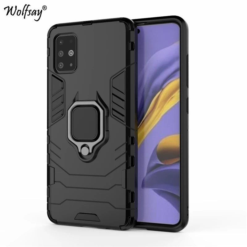 Чехол для Samsung Galaxy A51 автомобильный держатель A515F армированные Чехлы Жесткий из ПК