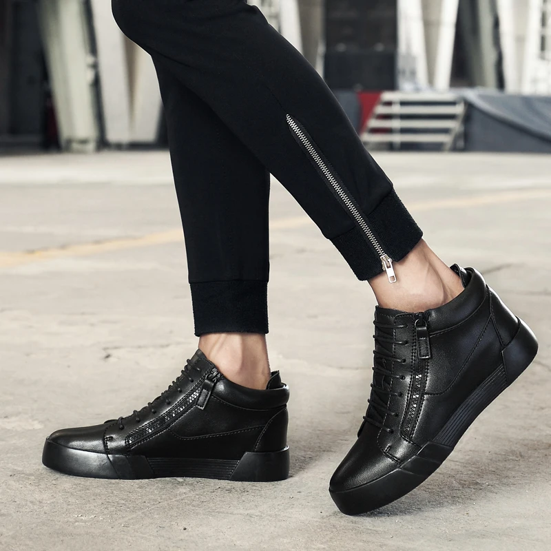 Man Casual Sneakers Elevator Shoes Invisible 6CM Height Increase Leather Mens Leisure 2019 New Cow Shoe | Обувь