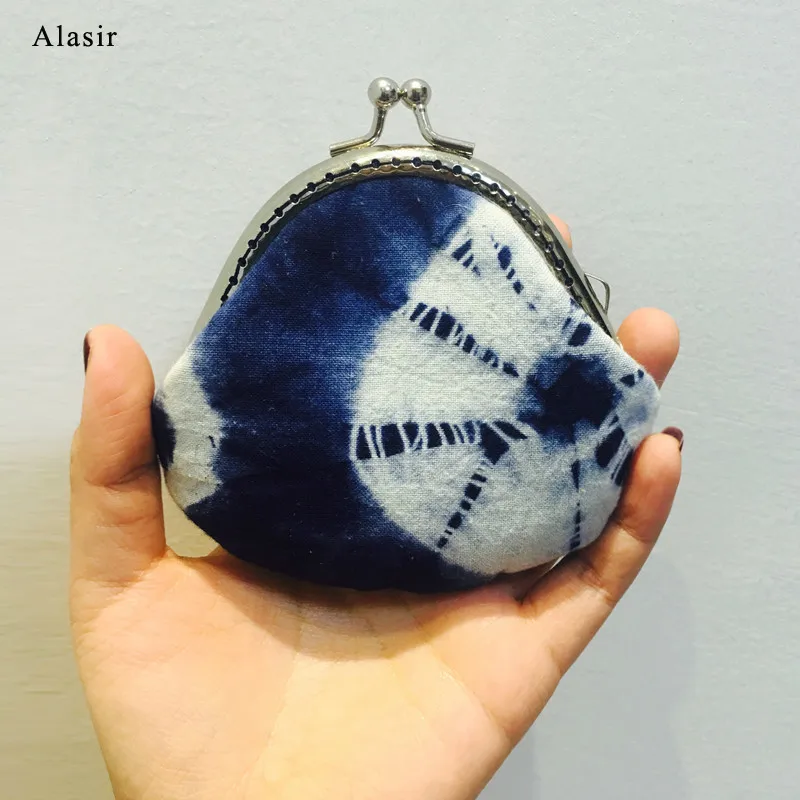 Сумка в рамку Alasir синяя окрашенная ручная работа материал сумка китайское