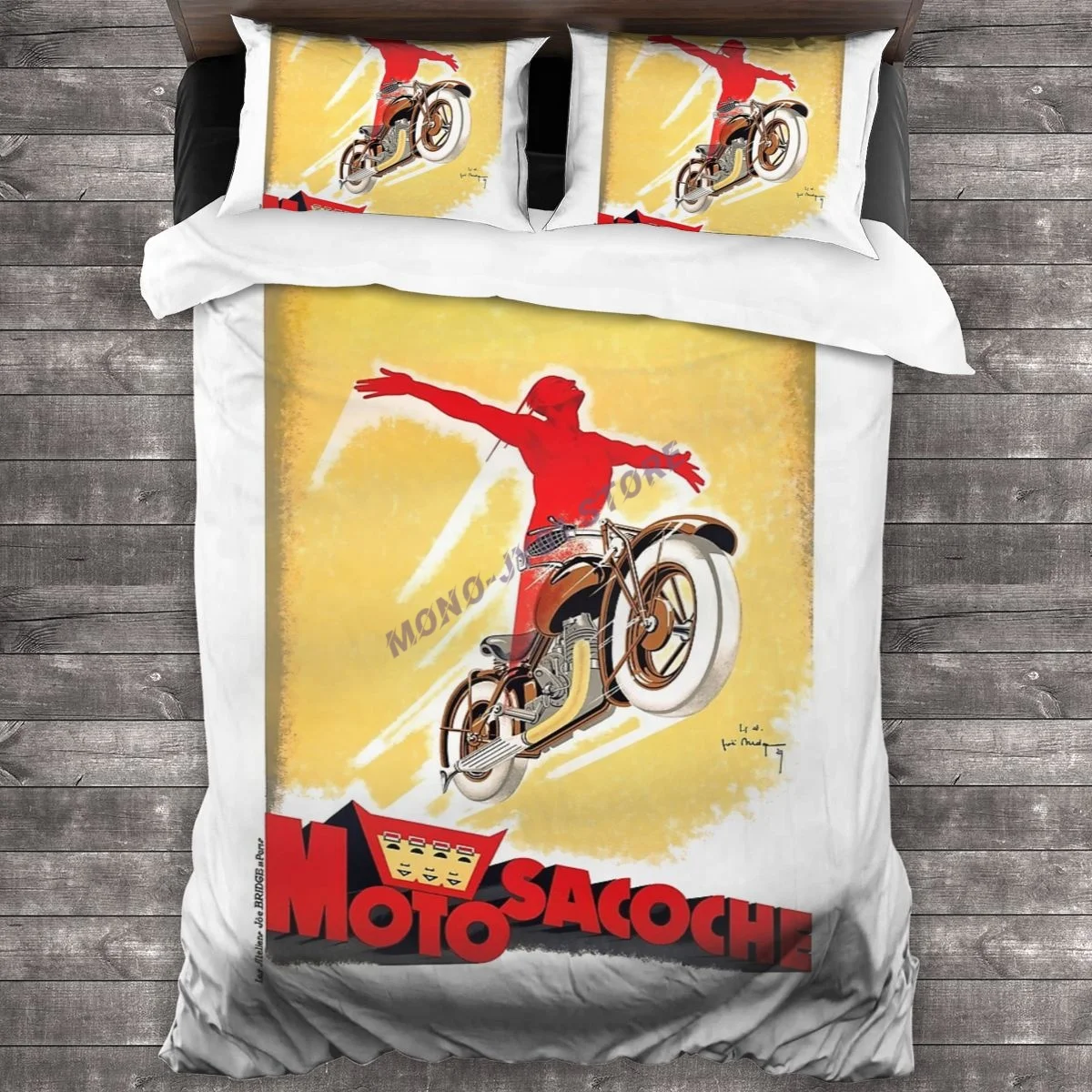 

1929 Motosacoche Motorcycles Advertising Bedding Set Duvet Cover Pillowcases Comforter Bedding Sets Bedclothes