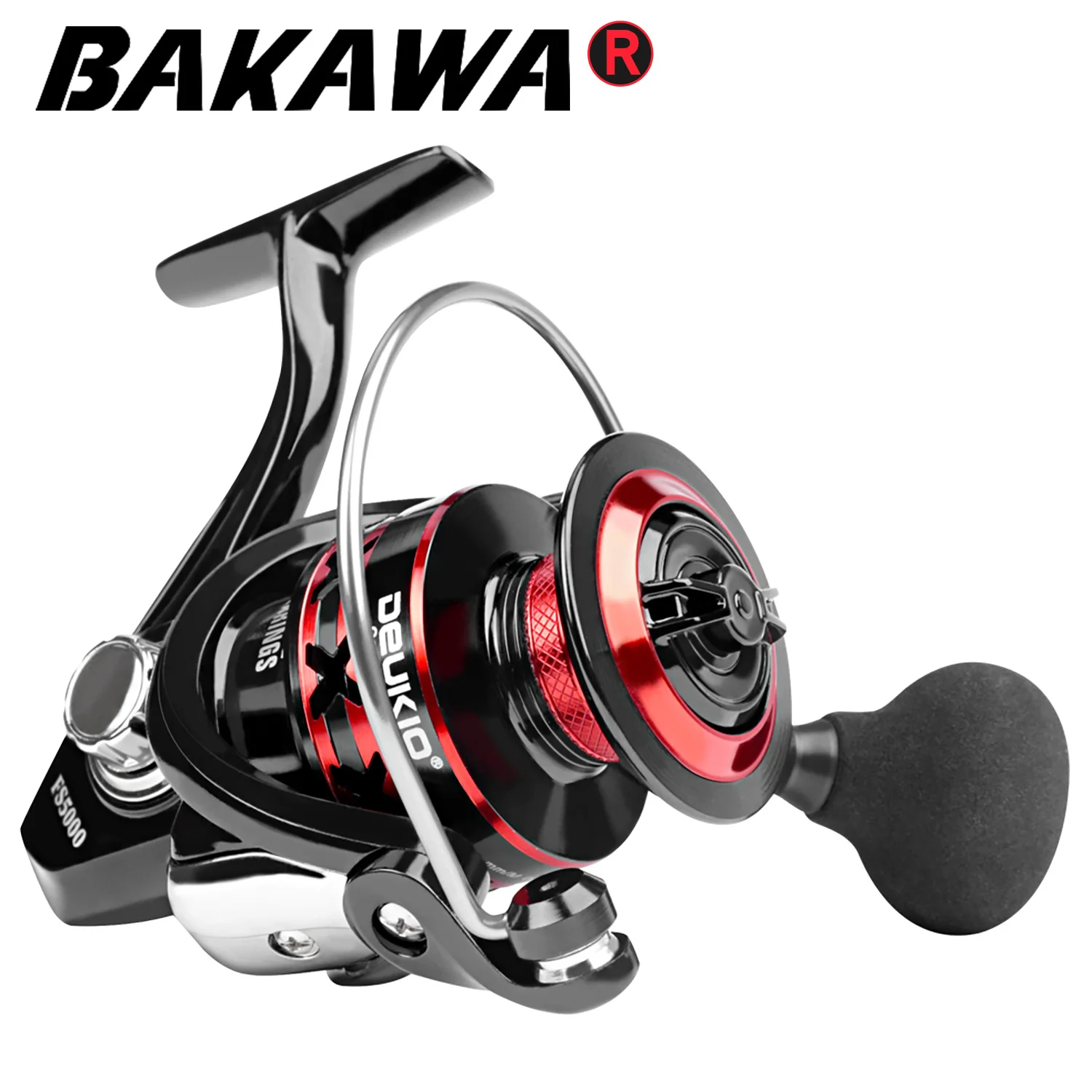 

BAKAWA Pesca FS2000-7000 Spinning Fishing Reel All Metal Spool 5.0：1 Double Gear Ratio Wheel Casting Carp For Saltwater