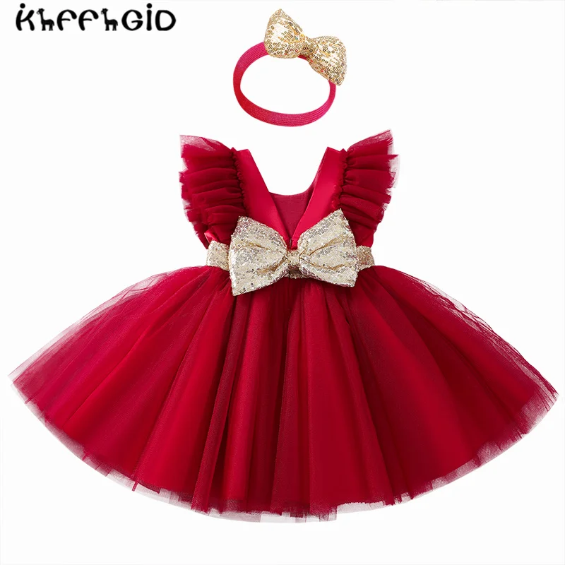 2021 платье для маленьких девочек новорожденных принцессы на первый день рождения