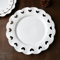 carved heart plate china bone dishes saladdessertbreadbutter platter home dinnerware fruit tray plates hollow