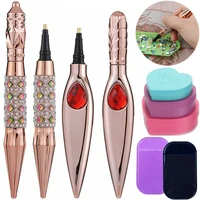 new glitter diamond sparkle point drill pens 5d diamond painting pen cross stitch embroidery diy craft nail art tool accessories