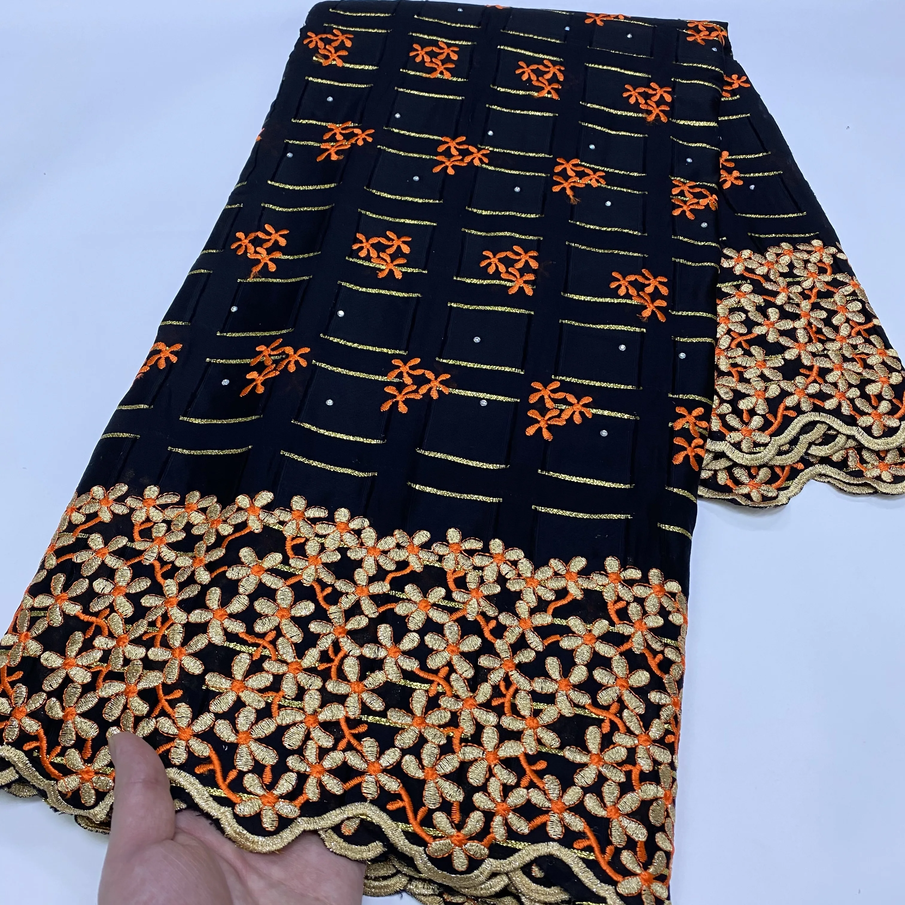 

African Cotton Lace Fabric 2021 High Quality Lace Swiss Voile Lace Fabric With Stones Nigerian Dry Lace Fabrics Sewing