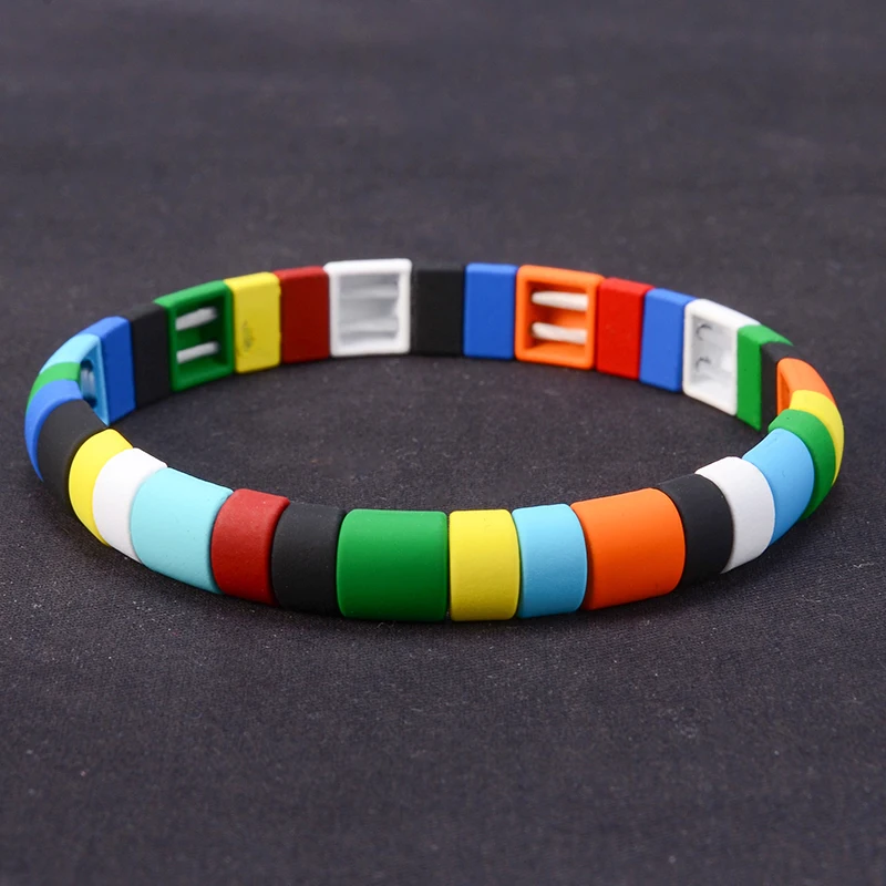 Новый Красочный браслет с уникальной радужной эмалью ручной работы унисекс