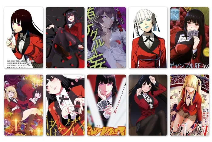 10 шт. аниме периферийный Kakegurui Jabami Yumeko матовая карта чемодан гитара Чемодан
