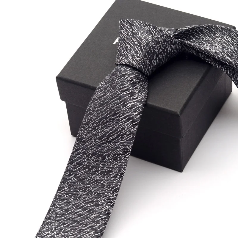 

Новое поступление 2020, модный дизайнерский Повседневный тонкий галстук 6 см, мужской официальный деловой, Свадебный, серый галстук с узором в...