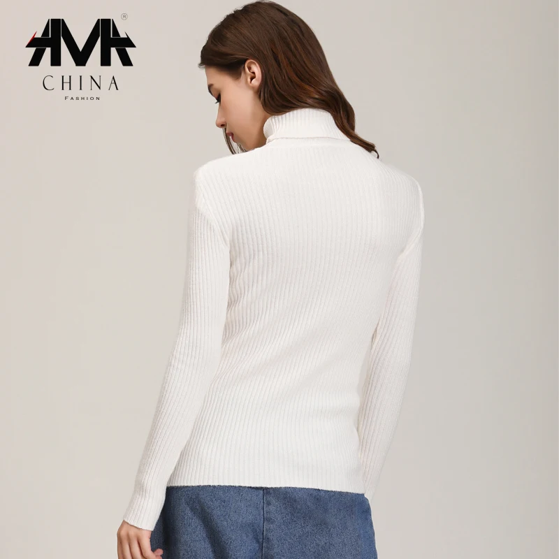 A.M.A. S/XL Тонкий стрейчевый свитер для женщин, белый/черный/серый/хаки/зеленый/синий, длинный рукав, осенняя теплая Женская водолазка