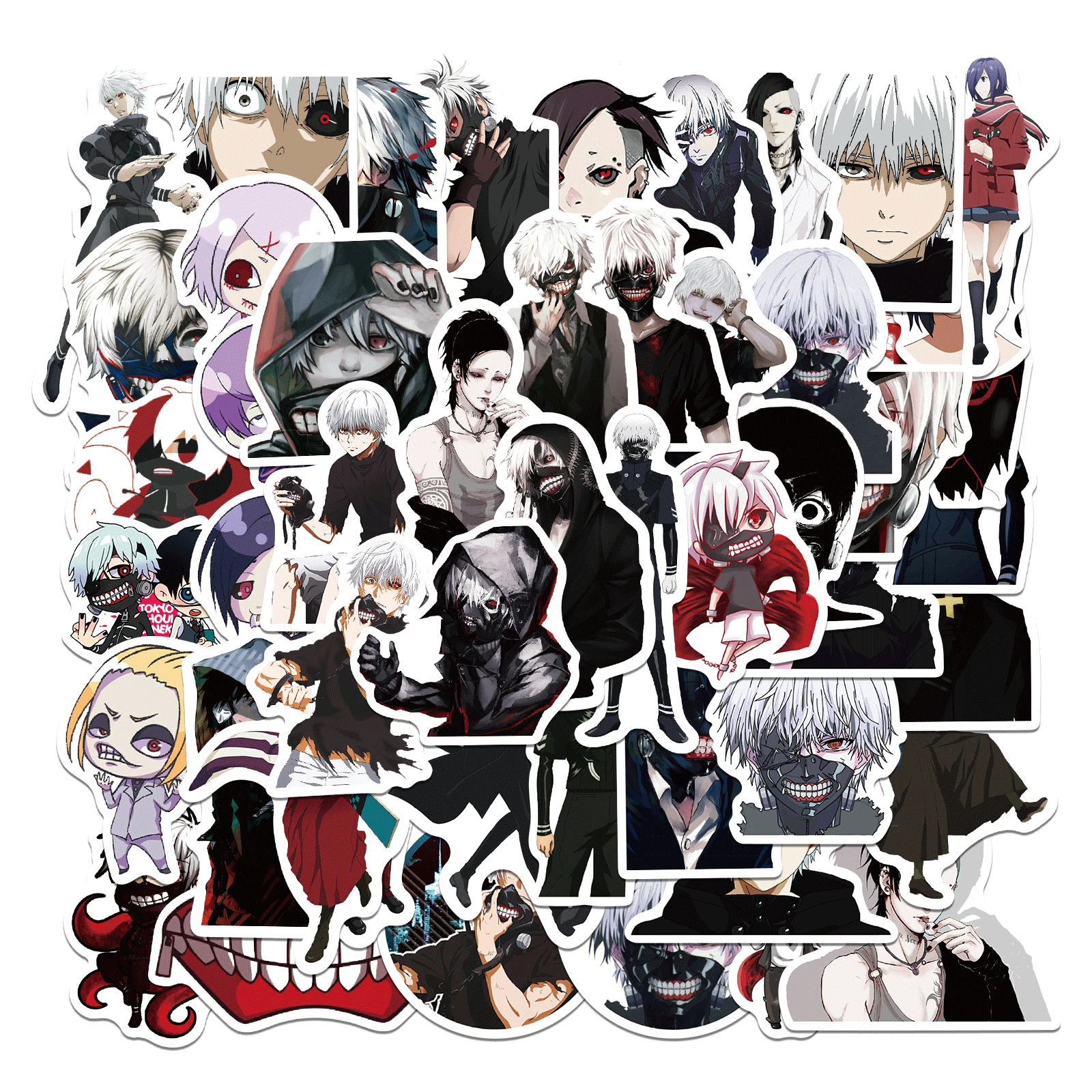 

50Pcs Cartoon Tokyo Ghoul Graffiti Stickers Waterproof Guitar Notebook Bicycle Helmet Japen Anime Decal Child Toy Christmas Gift