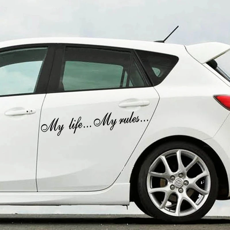 

60*8.5CM Letters My life...My rules... Car Stickers Reflective Car Bumper Body Decals Auto Accessories
