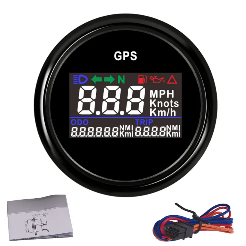 Универсальный 52 мм 2 дюйма МОРСКОЙ лодочный Автомобильный GPS Спидометр 0 ~ 999 миль/ч