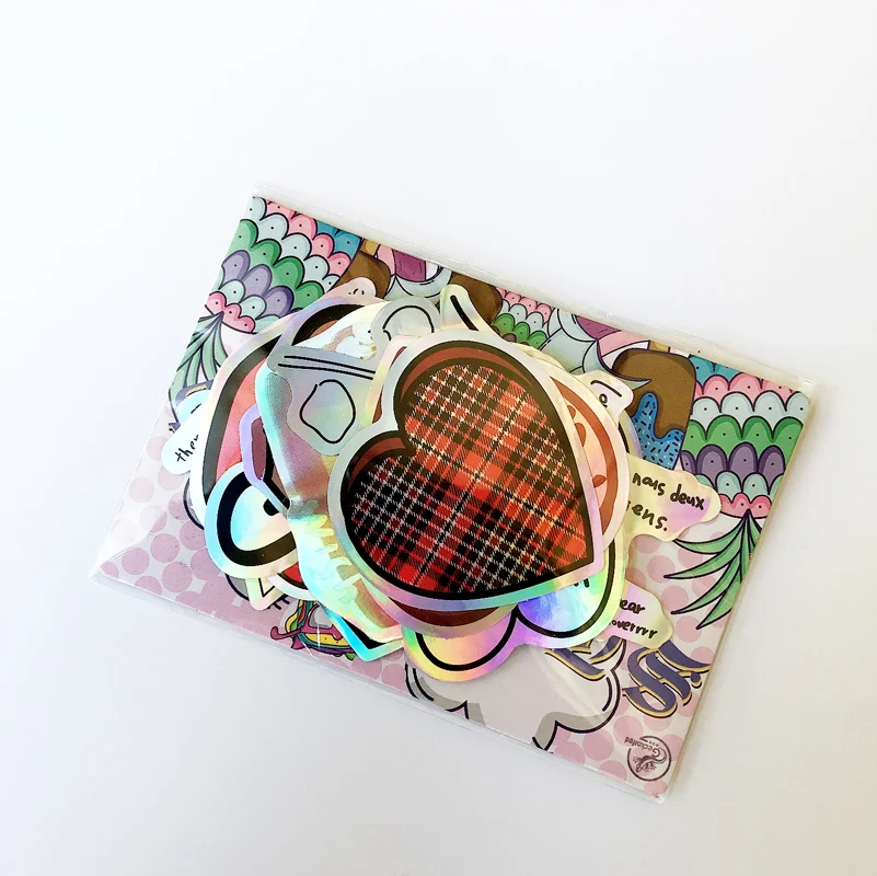 23 шт./компл. Инс Лазерная клубника любящее сердце наклейки для мотоцикла тетрадь