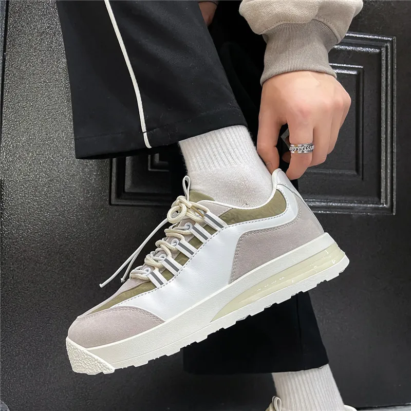 

Кроссовки мужские прогулочные на шнуровке, Вулканизированная подошва, Нескользящие, Повседневная Удобная Обувь для скейтборда, модные