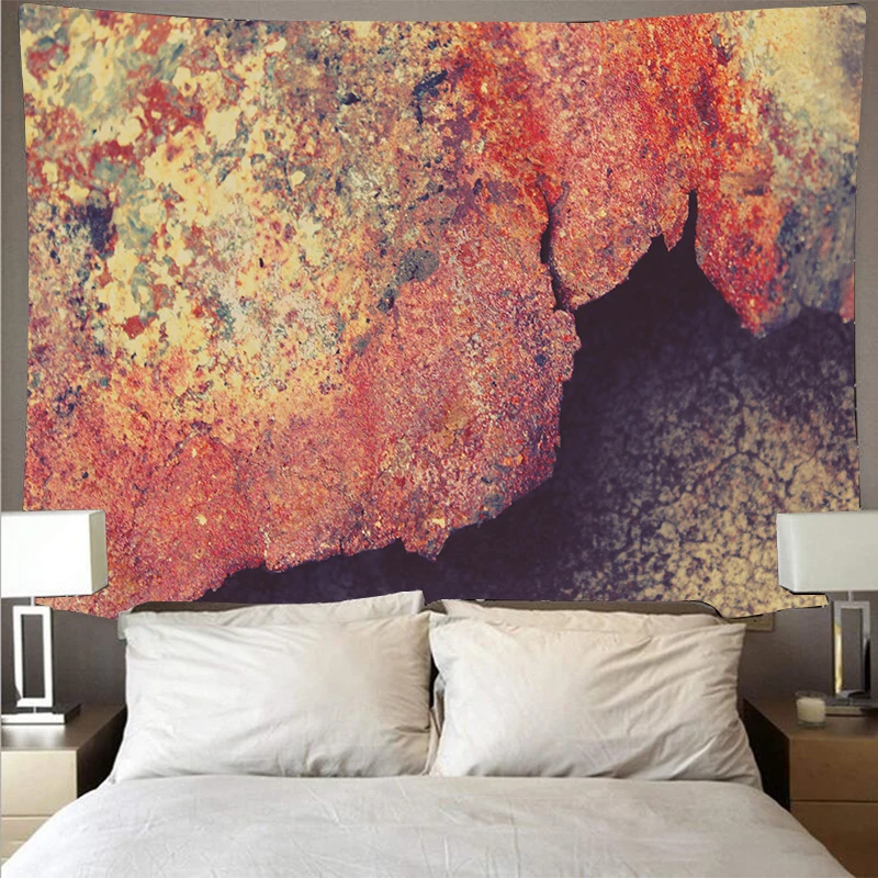 

Rostigen getragen metall bild wandverkleidung große kunst tapisserie psychedelic wand hängen strand handtuch polyester faser dü