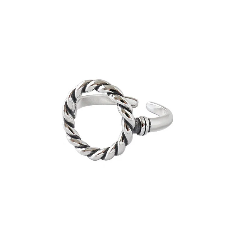 

925 Sterling Silver Hollow Weave Ring Gift For Women Geometry Designer Korean Boho Party 2021 Trend Fine Accessories Jewellery