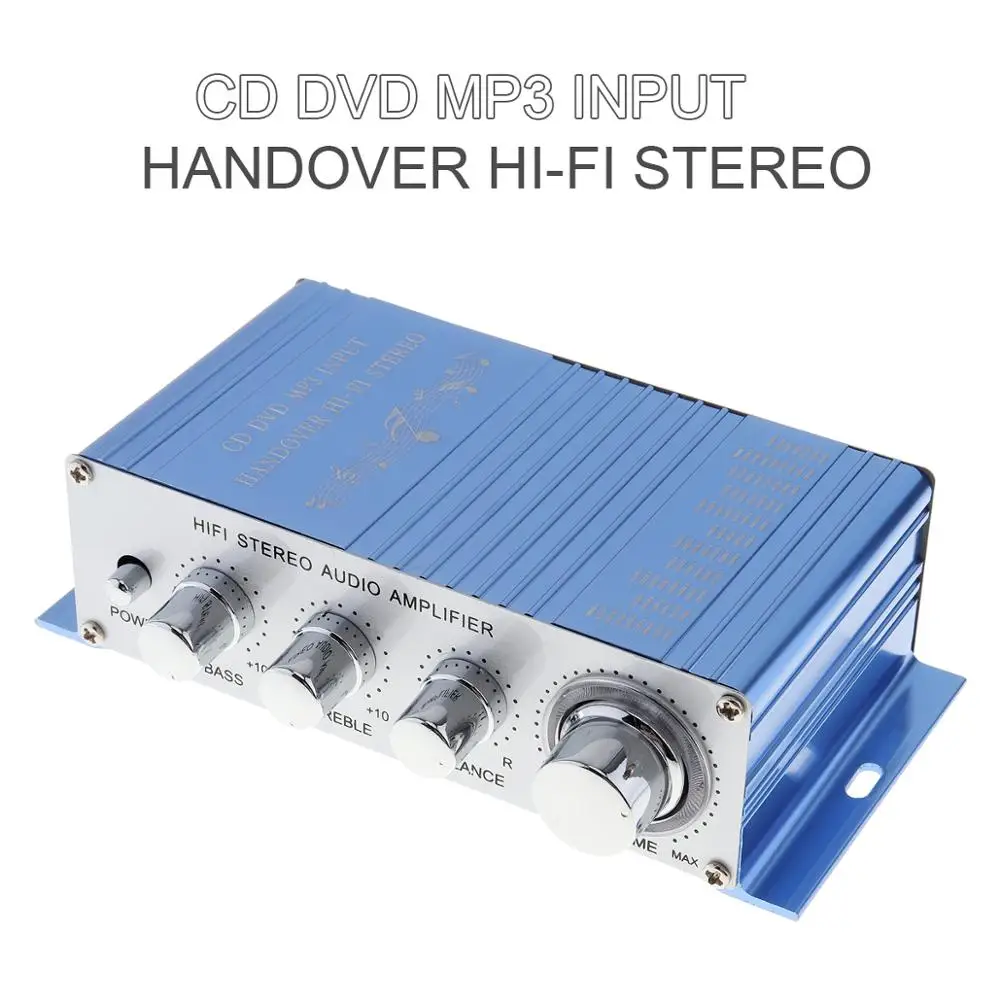 Универсальный 12 в CD / DVD MP3 вход Hi-Fi стерео аудио бас динамик усилитель сабвуфера RMS