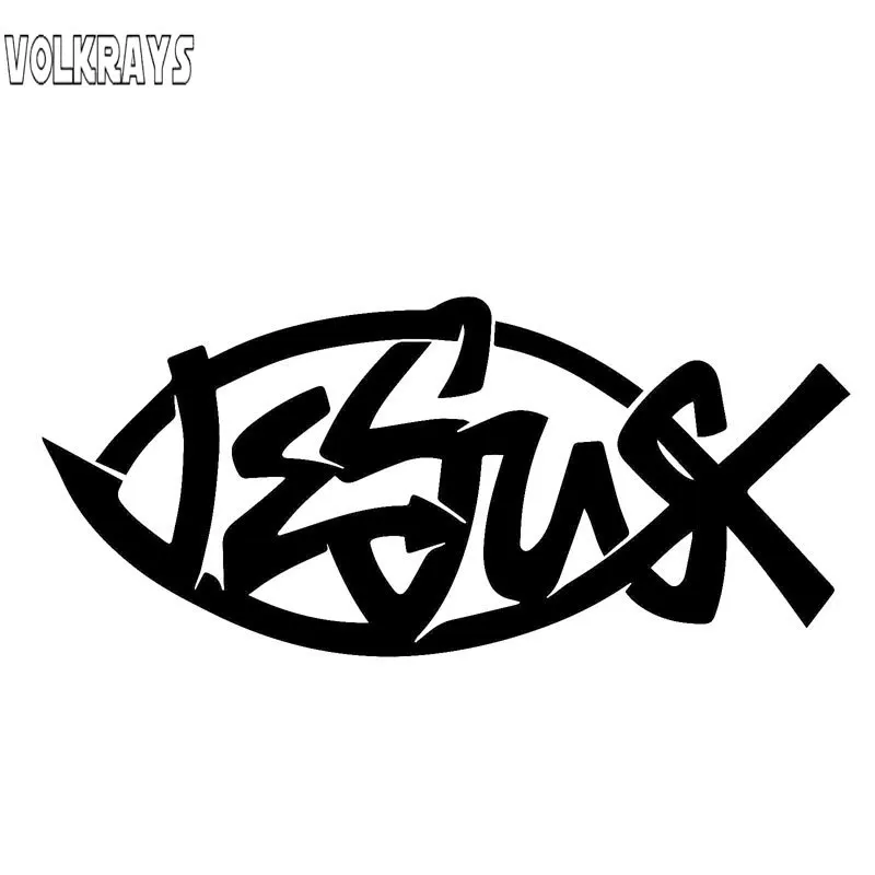 Volkrays креативные автомобильные стикеры Jesus Fish Christian God аксессуары для мотоциклов