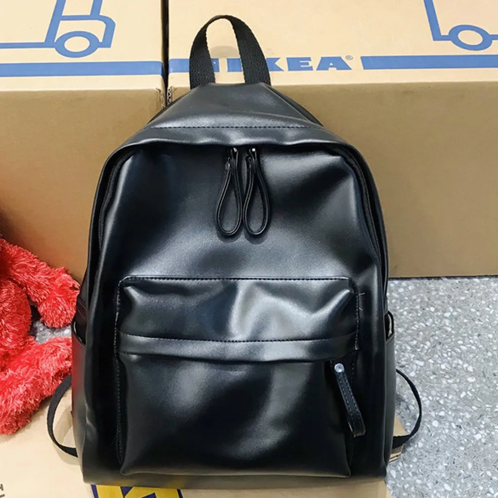 Большой кожаный рюкзак модная женская уличная кожаная сумка на молнии