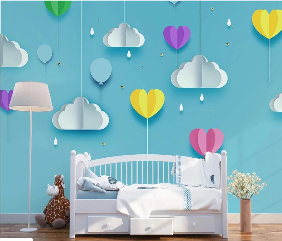 

AINYOOUSEM Modern cartoon heart shaped stereo background wall papel de parede wallpaper 3d wallpaper stickers wallpapers