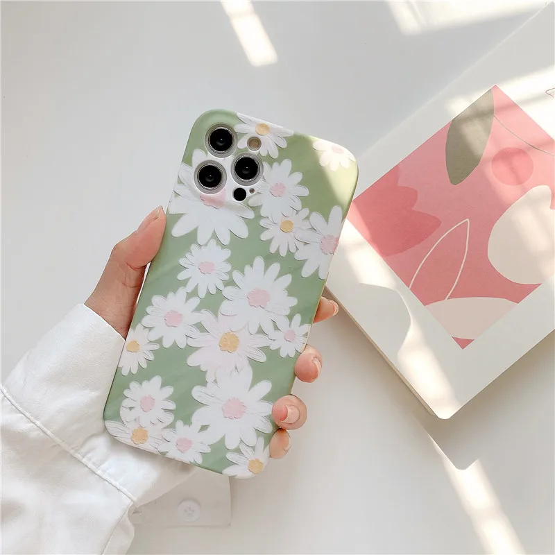 

Pretty Summer Daisy Floral Phone Case for Iphone 11 Case Iphone 12 Case 12 Pro Max 7 8 6 6s Plus Iphone Case Soft Silicon Flower