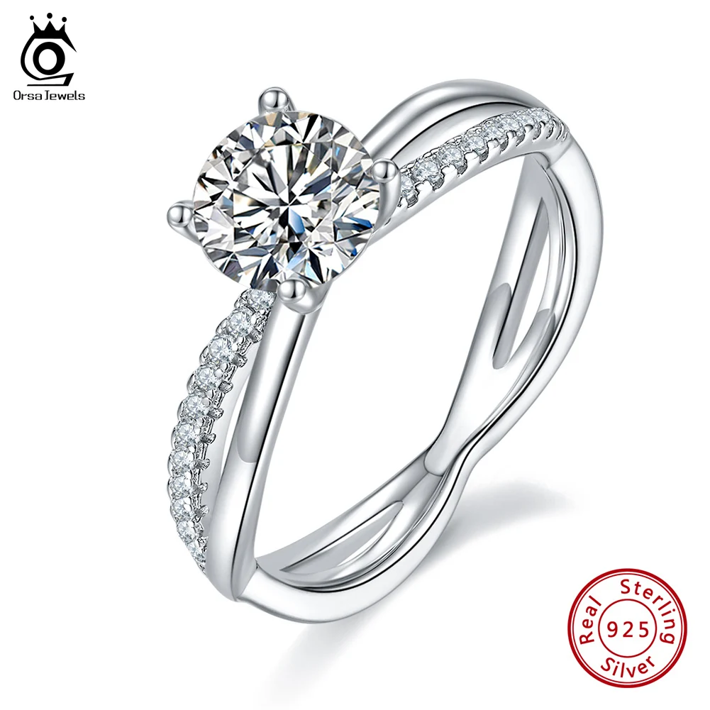 ORSA JEWELS Trendy Infinity Wedding Band Engagement Ring Moissanite Sumulated Diamond CZ...