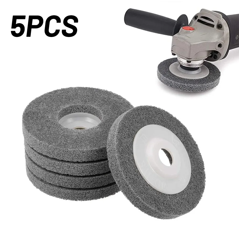

5pcs 4Inch 100mmx16mm Nylon Fiber Polishing Wheel Grinding Disc Sanding Buffing Disc Abrasive Tools For Angle Grinder