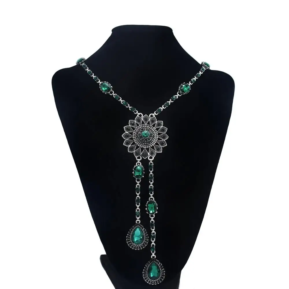 Женское Ожерелье Стразы с кисточками набор ювелирных изделий в стиле бохо