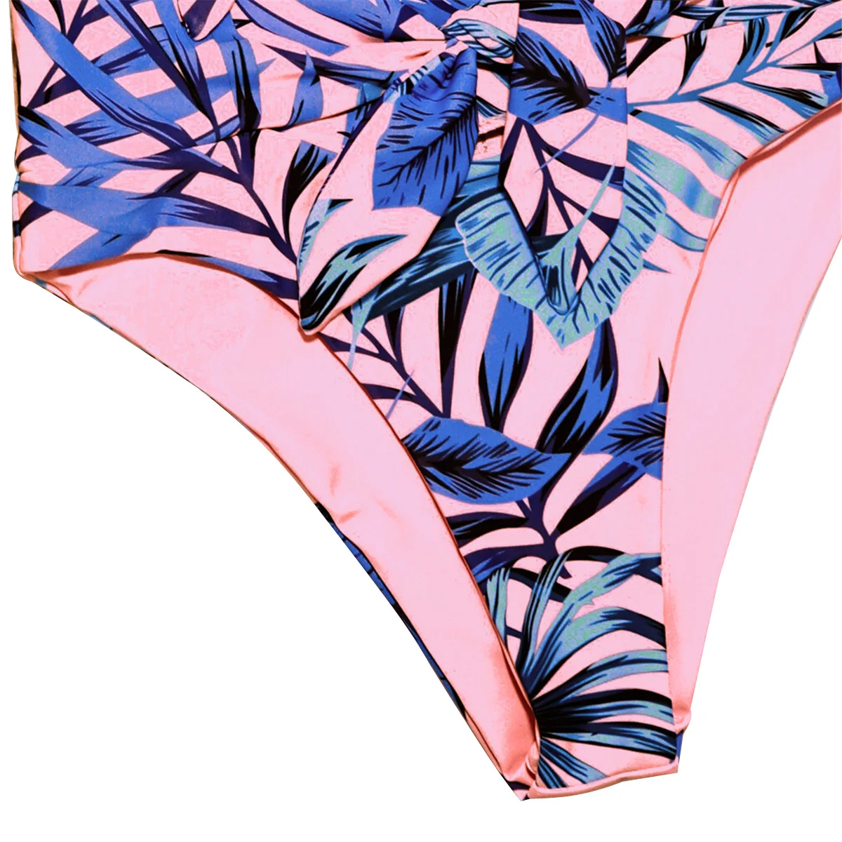 

Women's Fashion Printed Bikini Suits Sexy Tied Backless Cami Top and Tight High Waist Thong Split Swimsuit