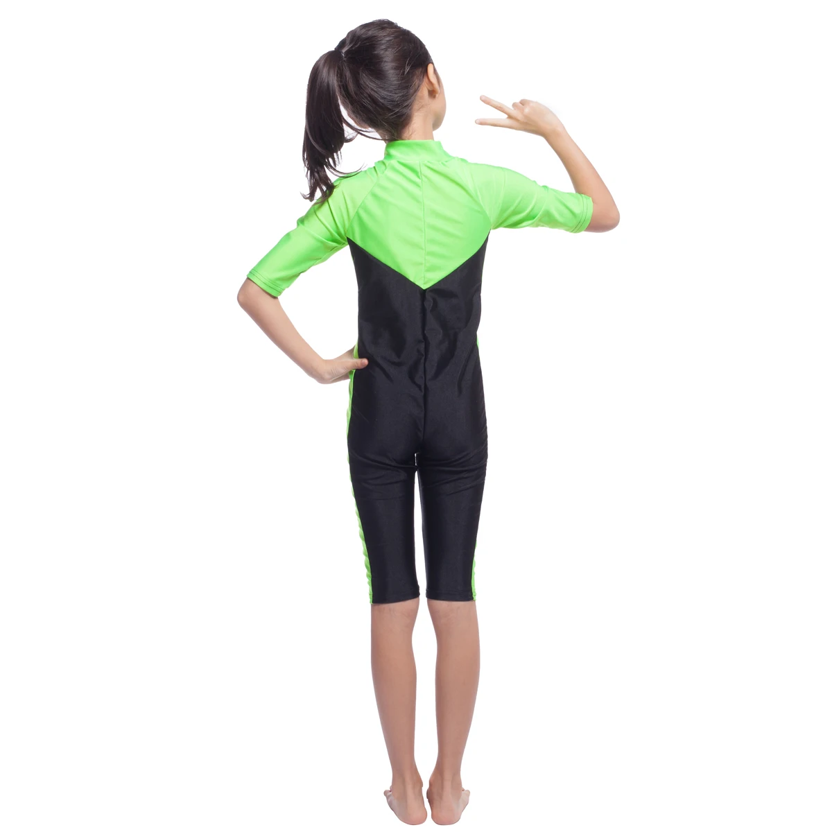 Сплошной Мусульманский купальник с рукавом до локтя для девочек | Спорт и