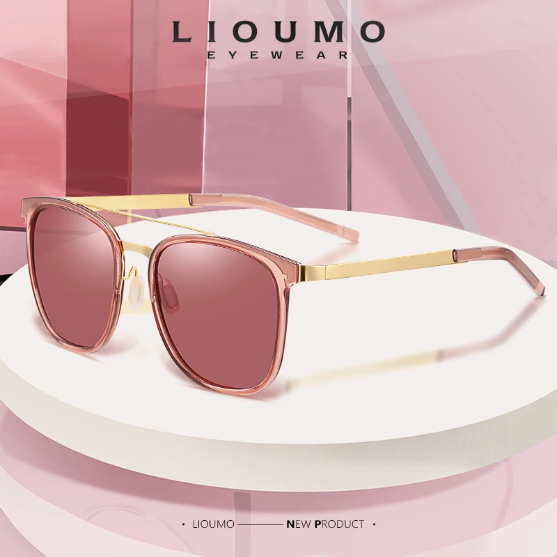 

LIOUMO Fashion Retro Polarized Sunglasses Women Ocean Color Shades Luxury Glasses Men Anti-Glare Eyewear Unisex lentes de sol