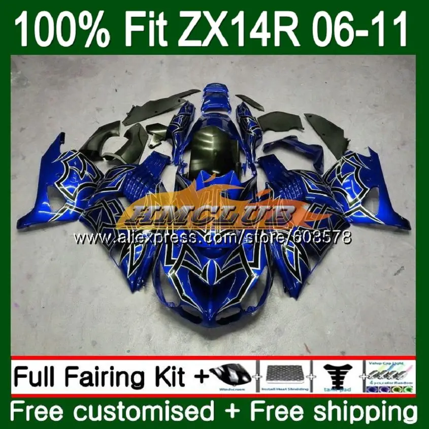 

Инъекция для KAWASAKI ZZR1400 ZX14R 06 07 08 09 10 11 Голубой Серебряный 113CL.20 ZX 14R ZX-14R 2006 2007 2008 2009 2010 2011 обтекатель