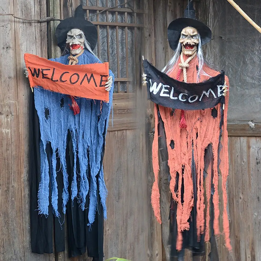 

Halloween Hanging Horror Electric Skull Haunted House Layout Light Decorations Halloween Decoration Props