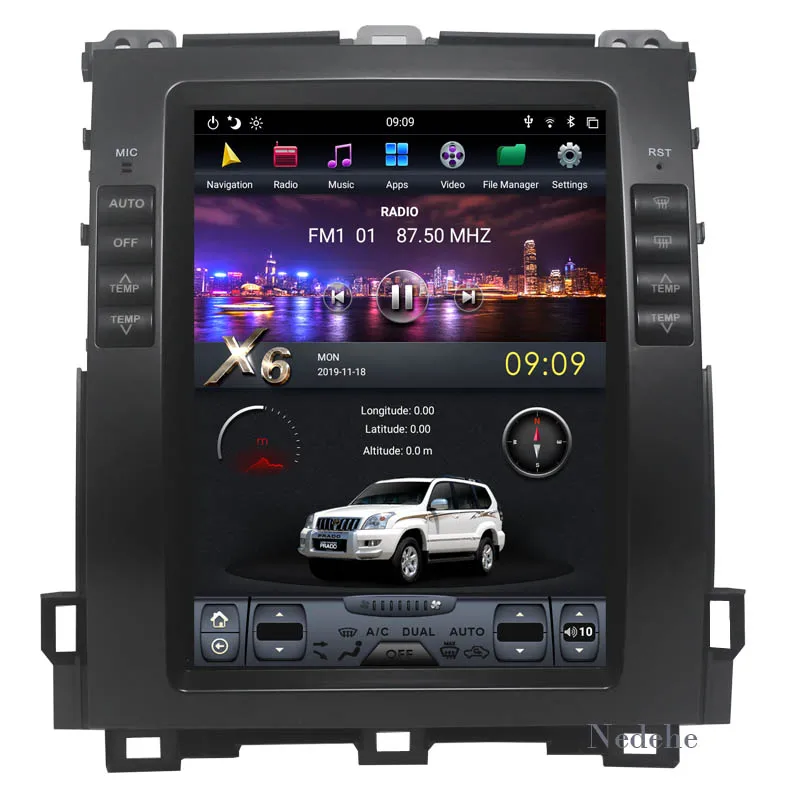 Автомобильный gps навигация 10 4 дюйма Android 9 0 DVD для Lexus GX470/Toyota Land Cruiser Prado 120 2002 2009 Tesla