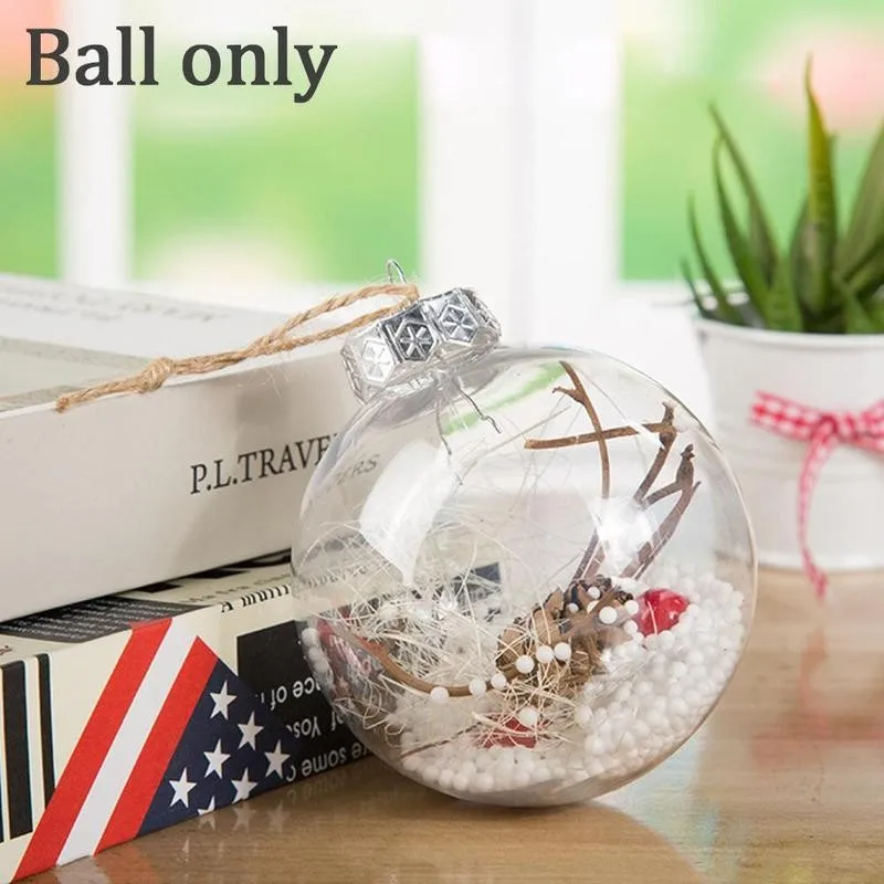 

1/5/10pcs 6cm Clear Christmas Baubles Transparent Xmas Ball Plastic Happy New Year Festival Decorations Clear Christmas Baubles