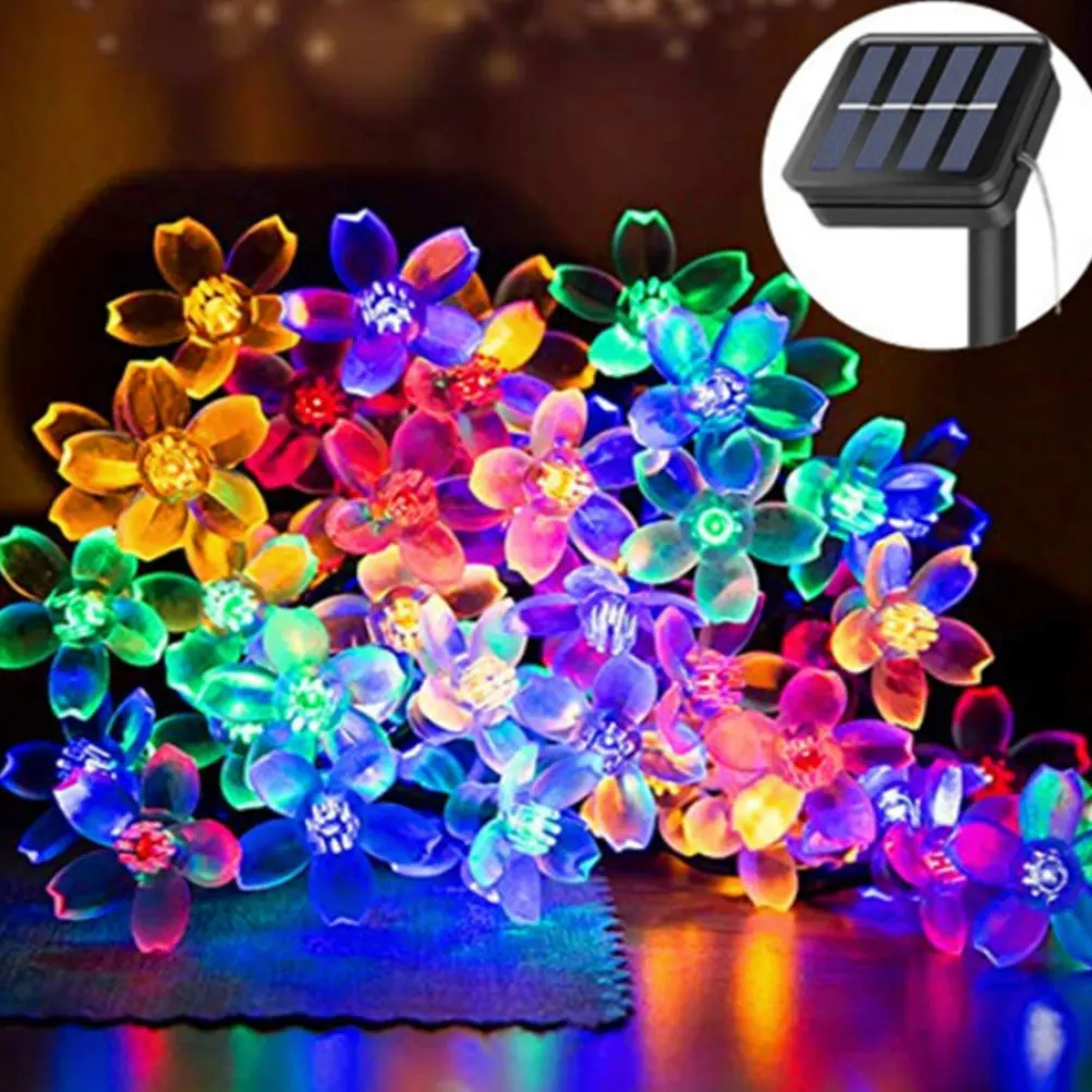 Водонепроницаемая светодиодная гирлянда на солнечной батарее Сакура с цветами ed