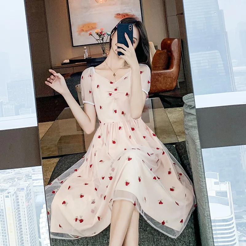 

Summer Women Dress 2020 casual loose Fashion print Streetwear Dresses elegant party midi dress ladies clothes M237